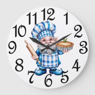 Kitchen Cooking Gnome Acrylic Wall Clock