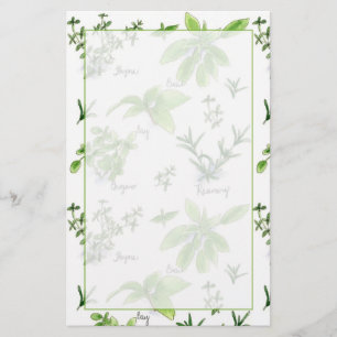 Kitchen Cooking Herbs Rosemary Basil Stationery