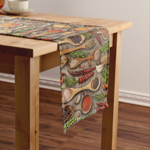 Kitchen Cooking Herbs & Spices Table Runner