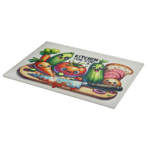 Kitchen Crime Scene Chopped Vegetables Cutting Board