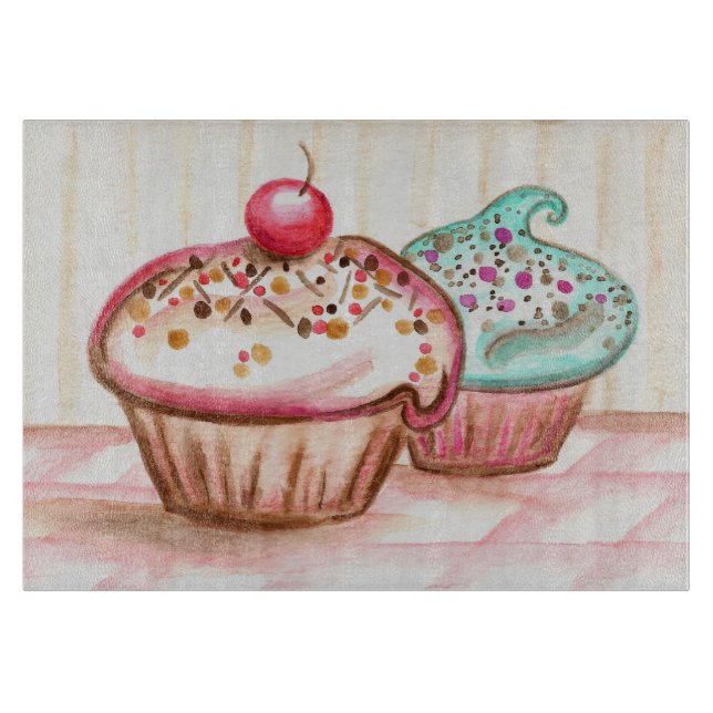 Kitchen Cupcake Gift Cutting Board (Front)