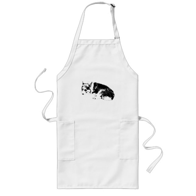 Kitchen Curve, Corgi Calm Long Apron (Front)