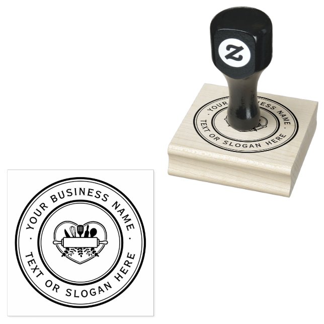 KITCHEN  Custom Business Logo Large  Rubber Stamp (Stamped)