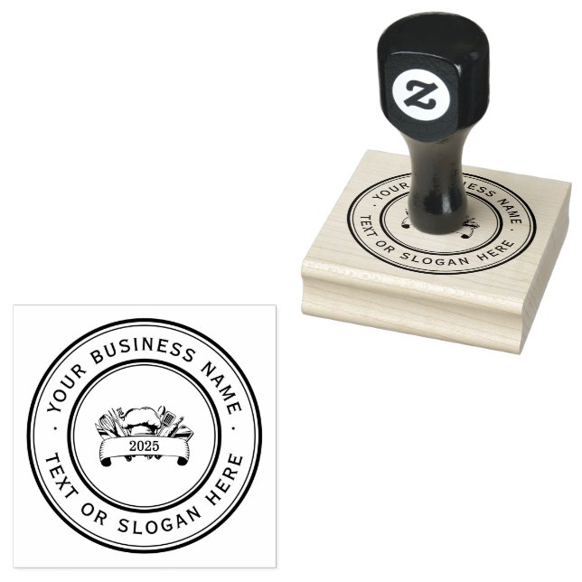 KITCHEN  Custom Business Logo Large  Rubber Stamp (Stamped)