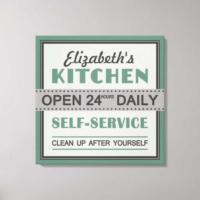 Kitchen – custom name – canvas print (Front)