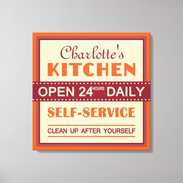 Kitchen – custom name – canvas print (Front)