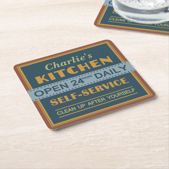 Kitchen – custom name – coasters (Angled)