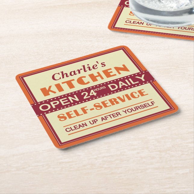 Kitchen – custom name – coasters (Angled)