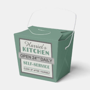 Kitchen – custom name – favour boxes