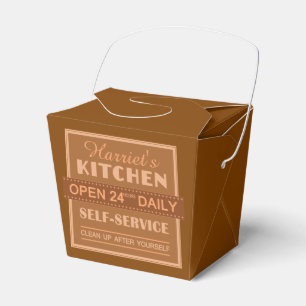 Kitchen – custom name – favour boxes
