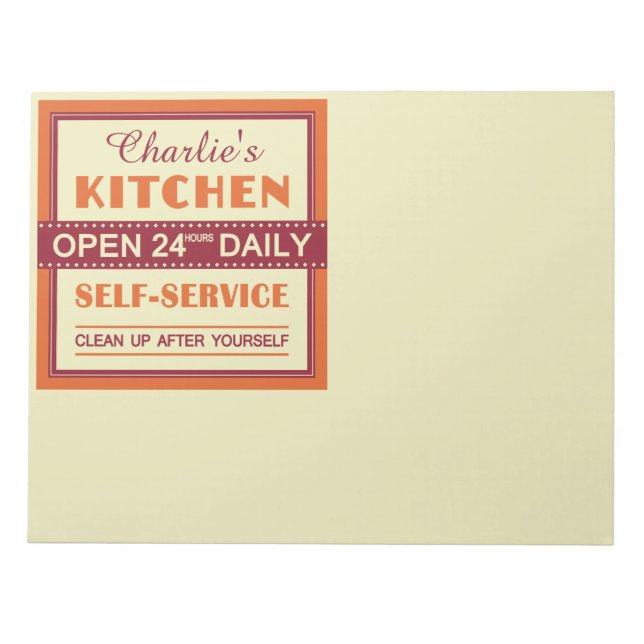Kitchen – custom name – notepad (Front)