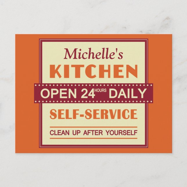 Kitchen – custom name – postcard (Front)