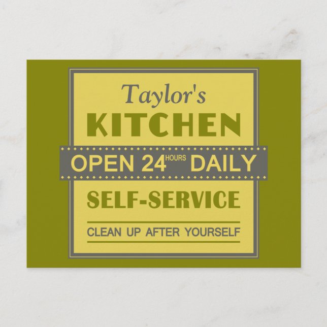 Kitchen – custom name – postcard (Front)