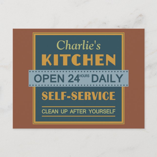 Kitchen – custom name – postcard (Front)