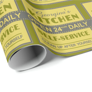 Kitchen – custom name – wrapping paper