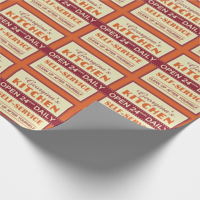 Kitchen – custom name – wrapping paper (Corner)