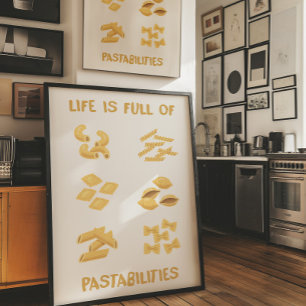 Kitchen Decor Funny Pasta Wall Art