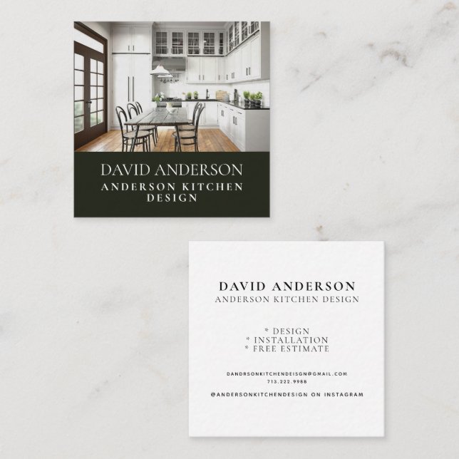 Kitchen Design Square Business Card (Front/Back)