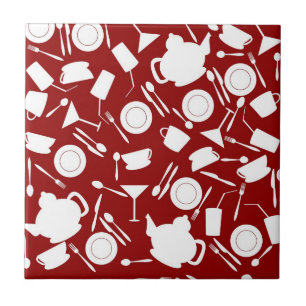 Kitchen Elements Pattern Ceramic Tile