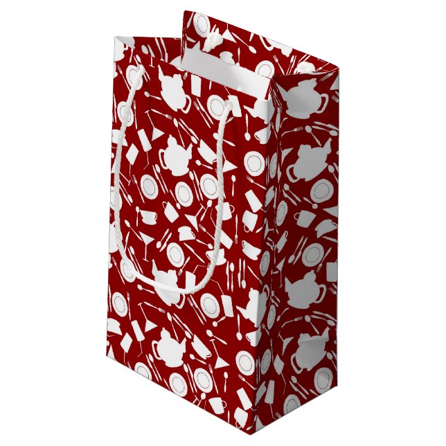 Kitchen Elements Pattern Small Gift Bag (Back Angled)