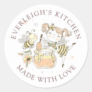 Kitchen Fairy Bee Honey Jar Labels