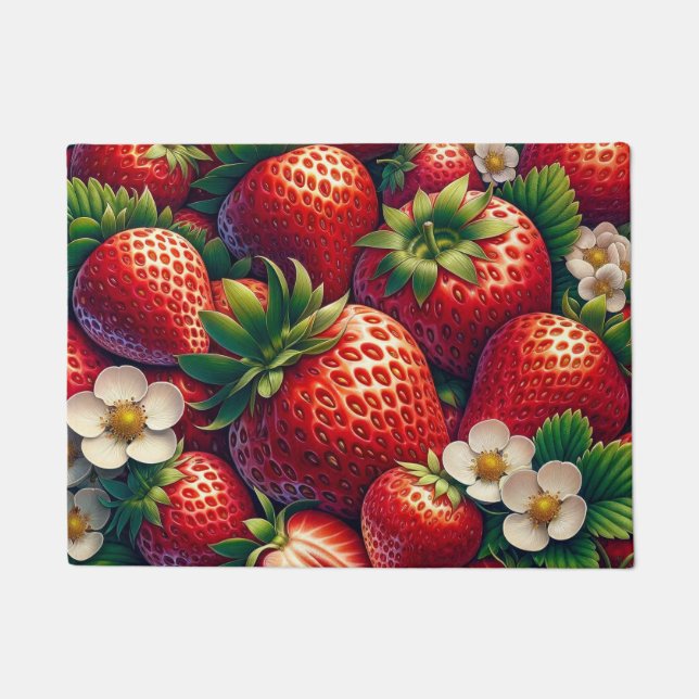 Kitchen Floor Mat Strawberry Strawberries (Front)
