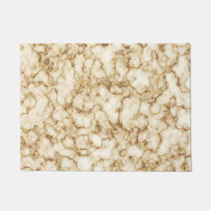 Kitchen Floor Mat - White and Gold Marble
