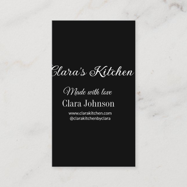 kitchen food chef add restaurant cater name detail business card (Front)