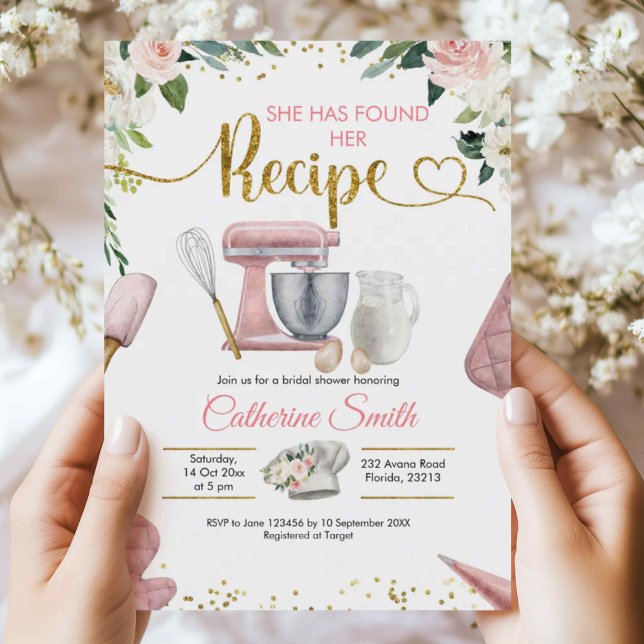 Kitchen Found her Recipe Bridal Shower Invitation (Creator Uploaded)