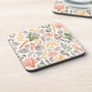 Kitchen Garden Vegetable Pattern Coaster