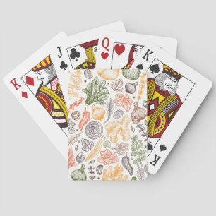 Kitchen Garden Vegetable Pattern Playing Cards