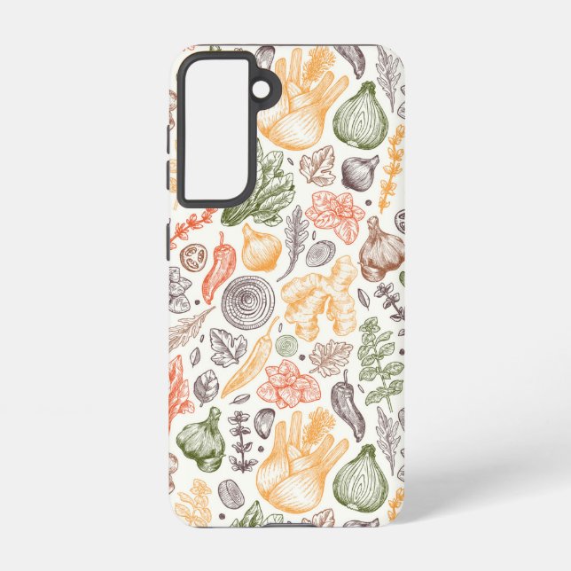 Kitchen Garden Vegetable Pattern Samsung Galaxy S21 Case (Back)