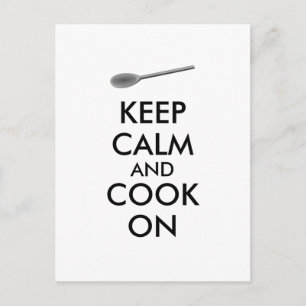 Kitchen Gifts Keep Calm and Cook On Spoon Postcard