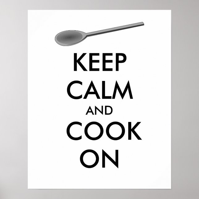 Kitchen Gifts Keep Calm and Cook On Spoon Poster (Front)