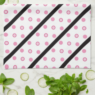 Kitchen Hand Towel/Stripes and Polka Dots Tea Towel