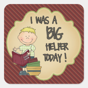 Kitchen Helper Reward Sticker Red Stripes