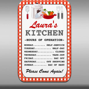 Kitchen Hours (Personalised) Magnet