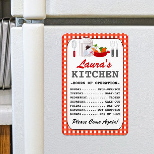 Kitchen Hours (Personalised) Magnet