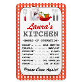 Kitchen Hours (Personalized) Magnet (Vertical)