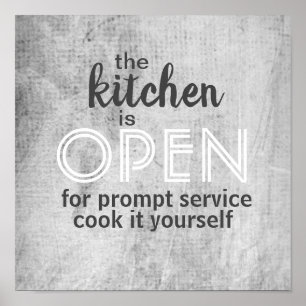 kitchen humourous quote wall art on grey