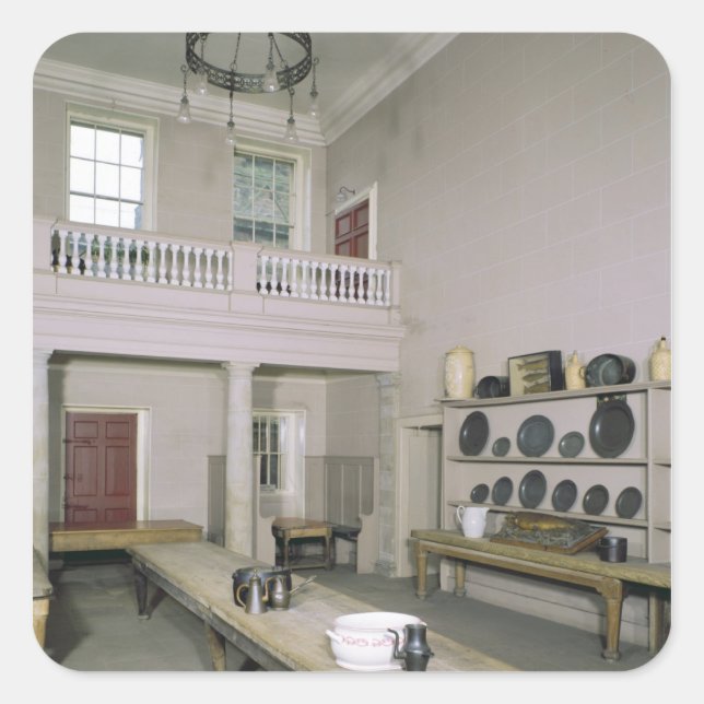 Kitchen Interior mid 18th century Square Sticker (Front)