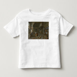 Kitchen interior with two maids preparing food toddler T-Shirt