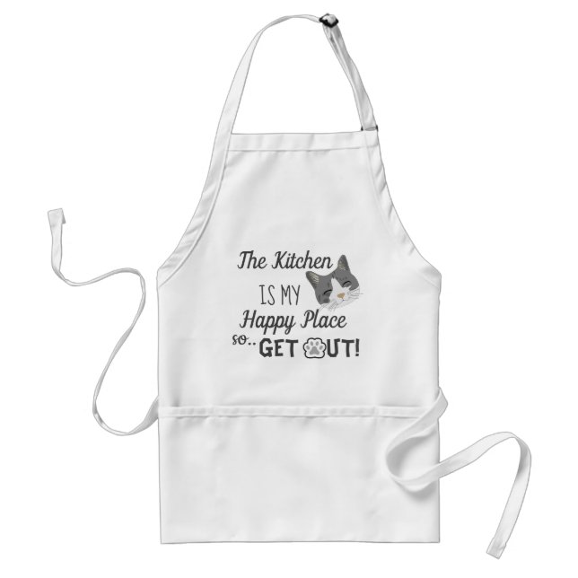 Kitchen is My Happy Place Cat Lovers Standard Apron (Front)