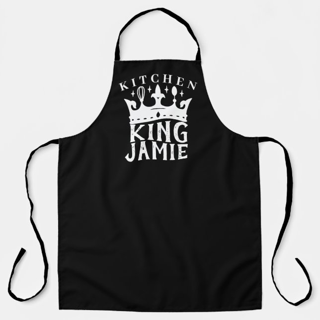 kitchen king quote custom name apron (Front)