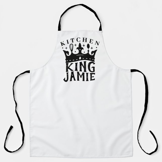 kitchen king quote custom name apron (Front)