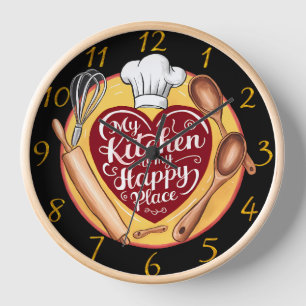 Kitchen Magic: My Happy Place Heart Sign Clock