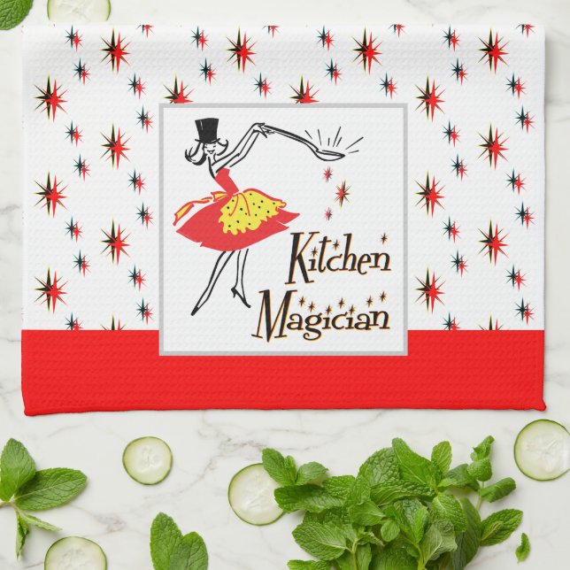 Kitchen Magician Custom Retro Stars Cooking Towel (Folded)