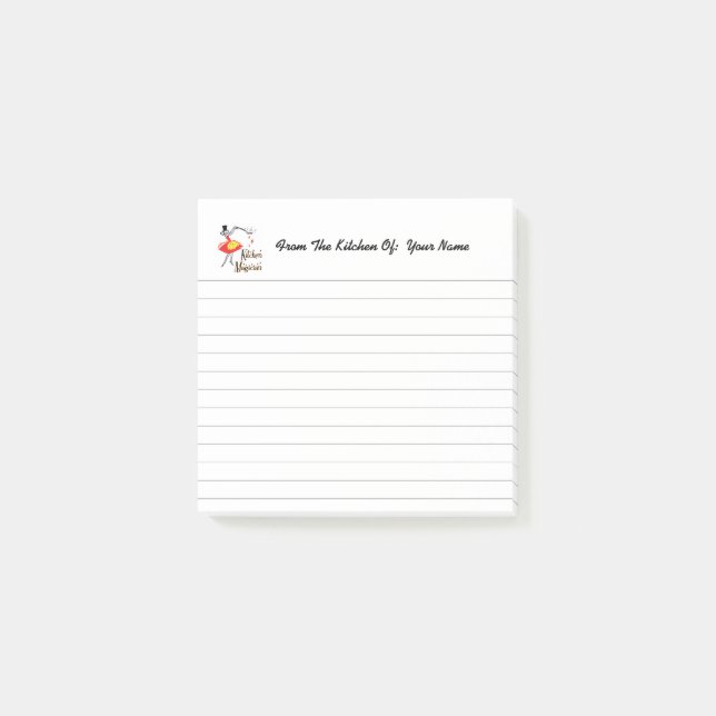 Kitchen Magician Retro Lined Post it Notes (Front)