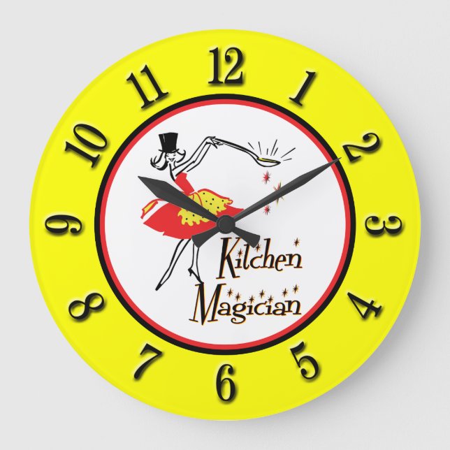 Kitchen Magician Retro Numbers Wall Clock (Front)