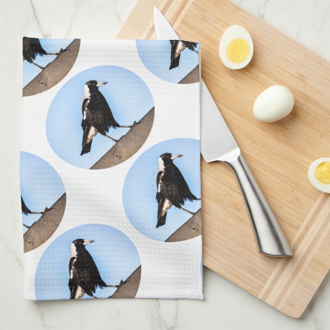 Kitchen Magpie Tea Towel (Quarter Fold)